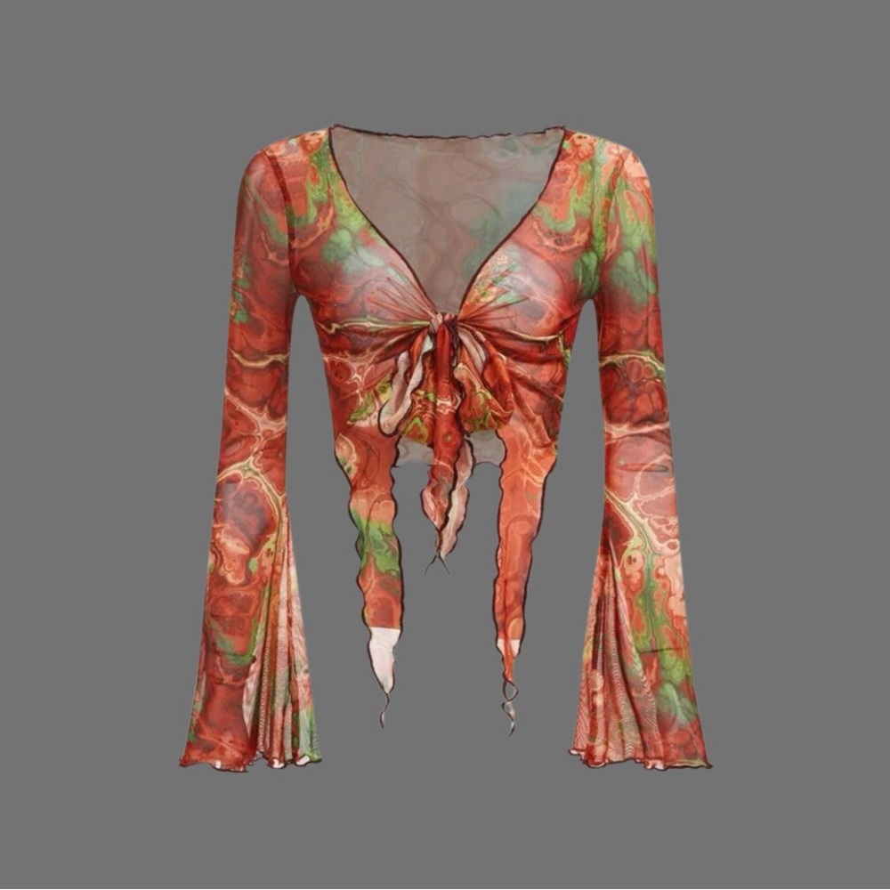“BRAND NEW W TAG” Bohemian Tie-Dye Long Sleeve Top